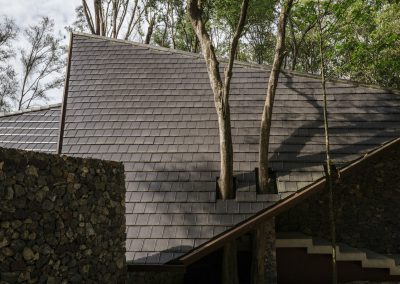 Perforated roofs to fit trees